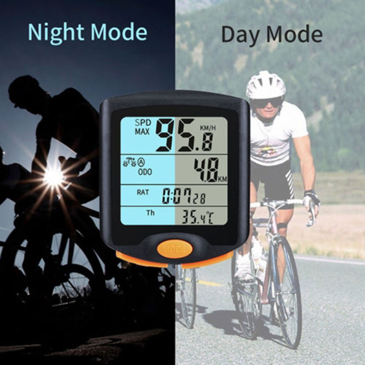 Wireless Bike Speedometer With Backlight LCD Bicycle Bike Cycling ...
