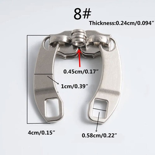 6 Pair Zipper Repair Kit Metal Pull Slider Zip Head DIY Bag Suitcase Accessories - Picture 15 of 20