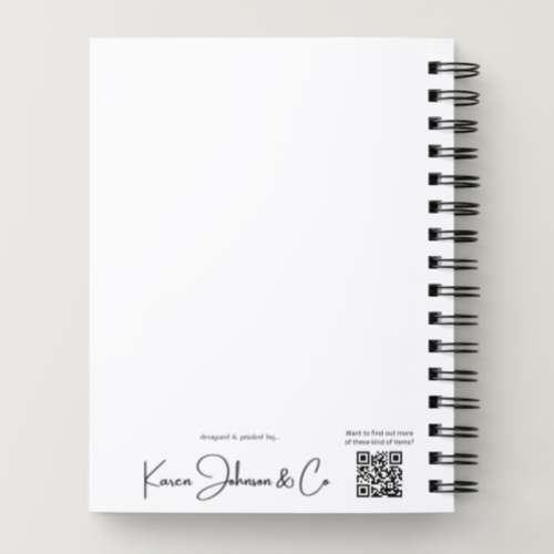 A5 floral themed notebook, black wire bound, lined 100 pages (50 sheets) - Picture 2 of 5