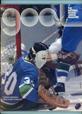 February 15, 1978 Vanc Canucks vs NY Rangers Hockey Program Cesare Maniago on Cv