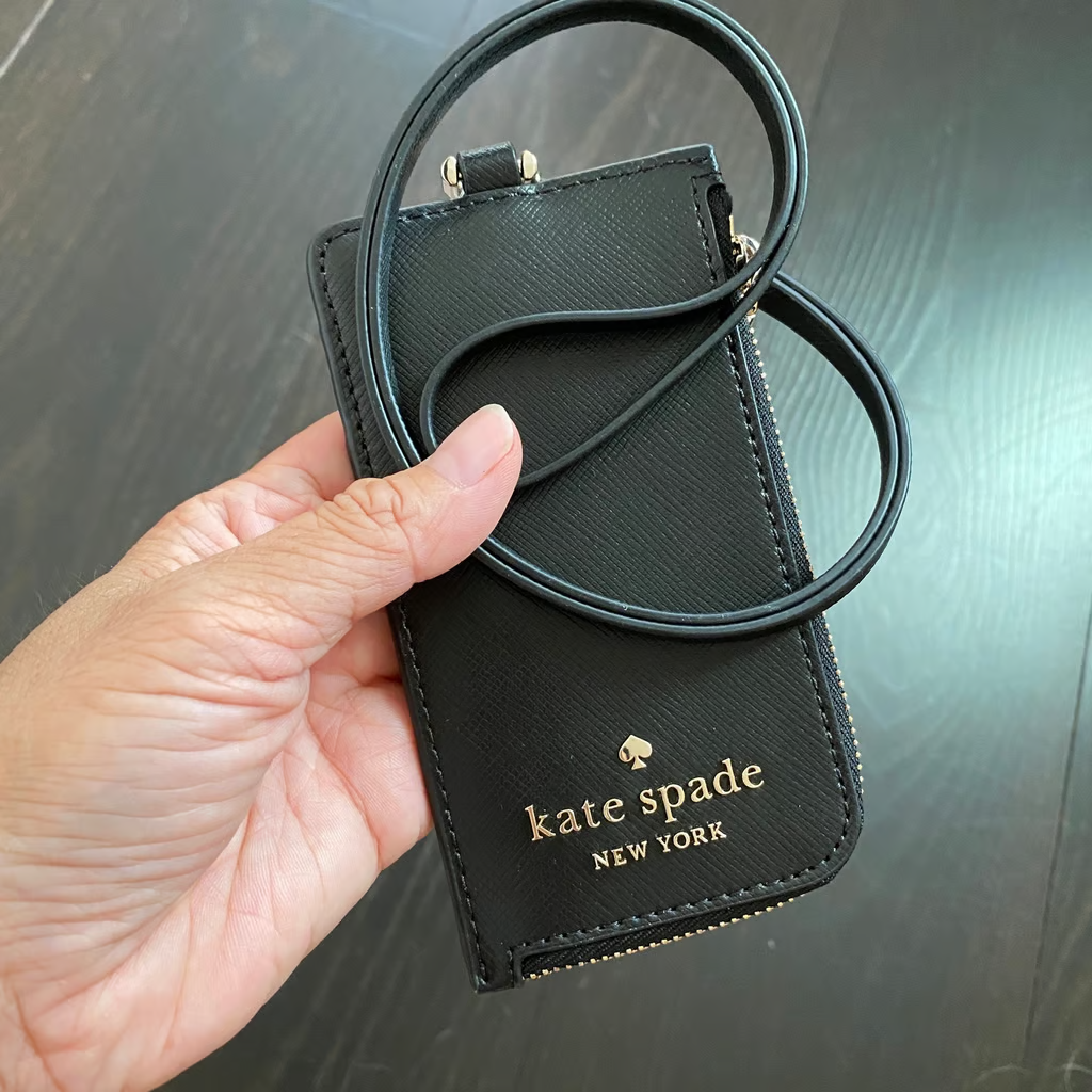 Kate Spade Staci Card Case Saffiano Leather Lanyard WLR00139