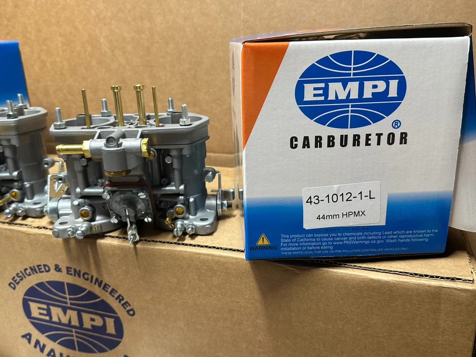 Kit de carburador EMPI doble 44 mm HPMX para VW Volkswagen tipo 1 bug 2 autobús Karmann Ghia Foto 4 de 4