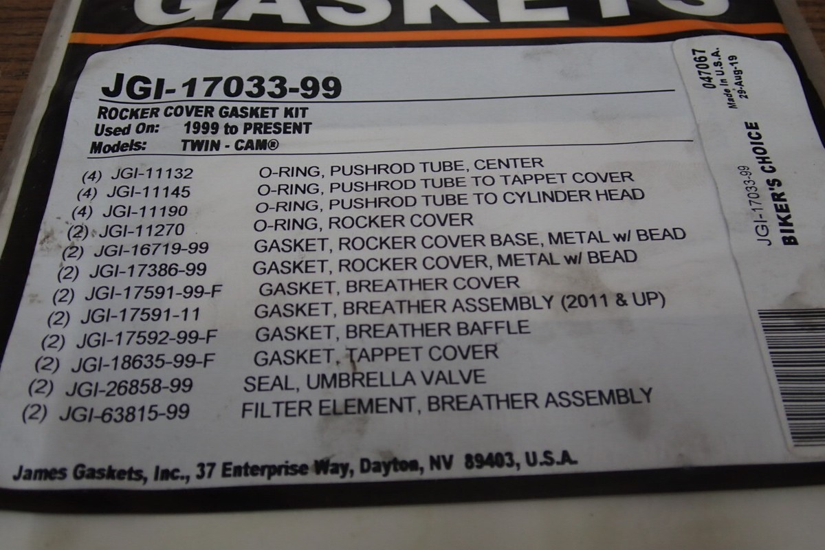 99-06 HARLEY TWIN CAM FEULING ROCKER COVER CAM GASKET SEAL KIT