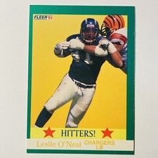 1991 FLEER LESLIE O'NEAL SAN DIEGO CHARGERS #405 TRADING CARD TC4