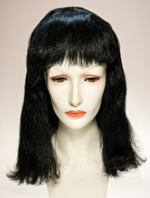 Cleopatra Style Black Shoulder Length Synthetic Hair Costume Wig With Bangs