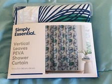 Simply Essential Vertical Leaves PEVA Shower Curtain