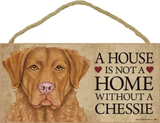 Chesapeake Bay Retriever Indoor Dog Breed Sign Plaque - A House Is Not A Home...