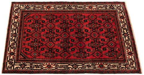 Hamedan 157x105 cm Handgeknüpfter Perserteppich Orient Wolle Carpet Rug Rot - Imagen 4 de 11
