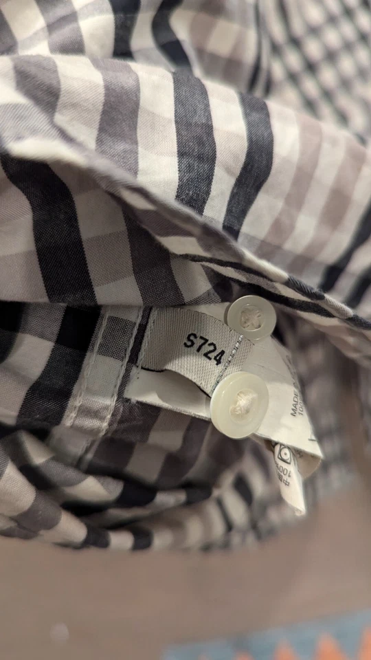 Jack Spade Botones Cuadros Medianos Negro y Tostado Cuadros Ajuste A Medida Foto 4 de 4