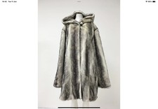 Dennis Basso Ladies Uk Size 3xl Faux Fur White/black Hooded Swing Coat New