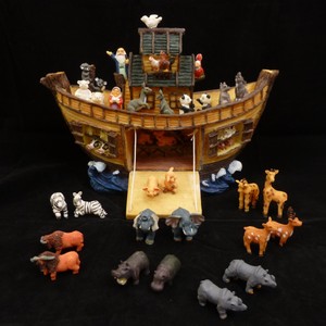 15Pc-11-1-4-034-Noah-039-s-Ark-amp-Animals-Display-Set-Hand-Painted-Resin-Figure-Figurine