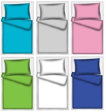 Kinderbettwäsche Uni 100% Baumwolle 40x60 cm + 100x135 cm 