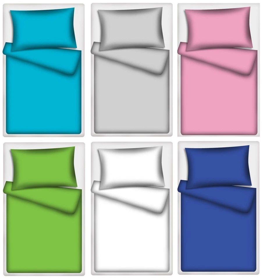 KIGATEX Kinderbettwäsche Uni 100% Baumwolle 40x60 cm + 100x135 cm