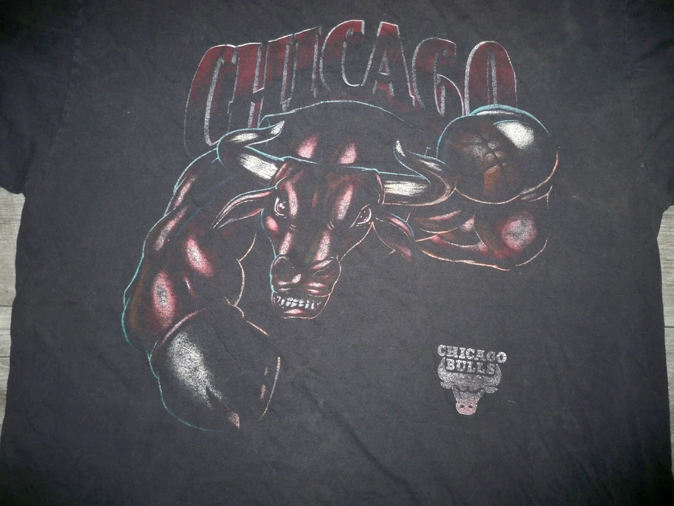Camiseta Nuez moscada Chicago Bulls Camiseta NBA Envolvente Punto Único XL 90s De Colección Foto 2 de 4