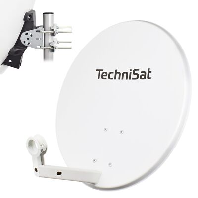 TechniSat Technitenne 60cm SAT Spiegel Schüssel Antenne HDTV HD UHD 4K lichtgrau