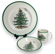 Spode Christmas Tree 3-Piece Place setting, Dinner Plate Cereal Bowl  Mug READ