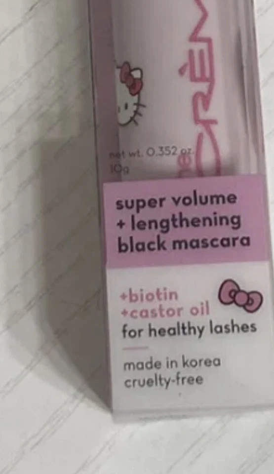 Máscara negra de biotina y aceite de ricino Hello Kitty 2 X cantidad Lash Luv alargamiento Foto 2 de 2