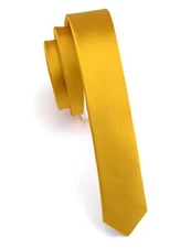  Fashion 1.38"（3.5cm） Solid Color Formal Necktie For Men + Gift Box Gold