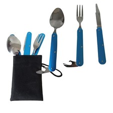 set posate pieghevoli da campeggio per viaggio pic nic in acciaio inox ufficio