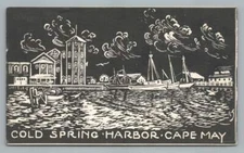Cold Spring Harbor CAPE MAY New Jersey Shore Vintage NJ Postcard Art 1956