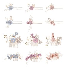 Handmade Flower Hair Comb Hair Pins Headwear Floral Hair Clips Wedding Headdress