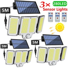 3 PACK LED Lamparas Luz Solares Luces Para Exterior Patio Sensor De Movimient