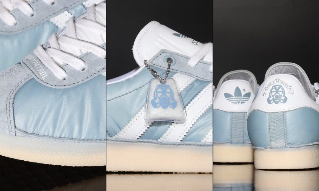 国内発送 GAZELLE 85 FOOTPATROL adidas GAZELLE 85 FOOTPATROL LGTGRE/FTWWHT/EASYEL