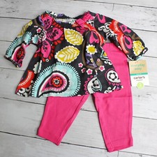 Carter's Baby Girl's Leggings Tunic Top Outfit Size 3 Months Set Floral