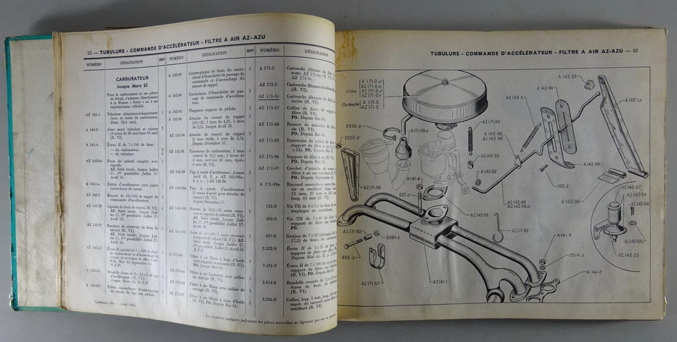 Catalogo Parti Citroen 2 CV + 250K Fourgonnette Stand 04/1965 Francese - Immagine 4 di 4