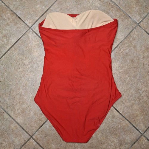 J CREW One Piece Swimsuit Womens LT-14 Large Tall Ruched Strapless Bathing Suit - Picture 6 of 14