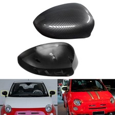 2x Außenspiegel Kappen Spiegelgehäuse Carbon-Stil für Fiat 500 C 312 BJ. 2007-23