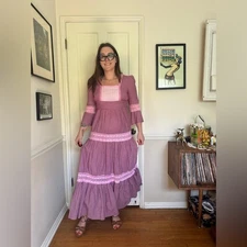 70s Vintage Gingham Gunne Sax Prairie Dress