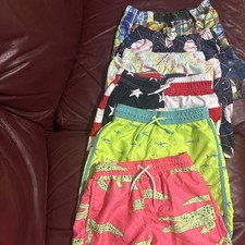 Lot Of 6 -cat Jack Wonder Nation Boys Swim Trunks Sz 7/8 Nickelodeon Read