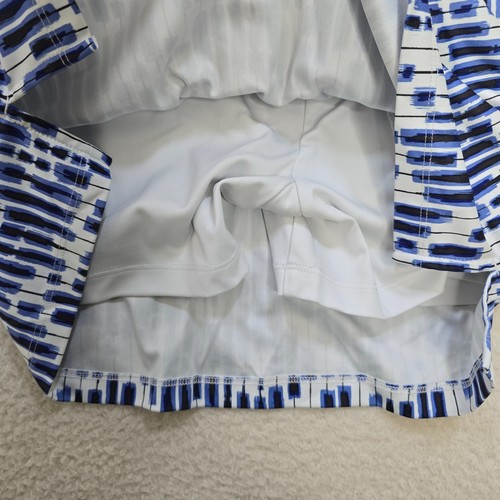 Falda corta Izod para mujer golf tenis patrón abstracto azul negro blanco talla M - Imagen 11 de 11