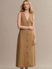 Jenni Kayne Callan Sleeveless V-Neck Button-Front Maxi Dress Size Large