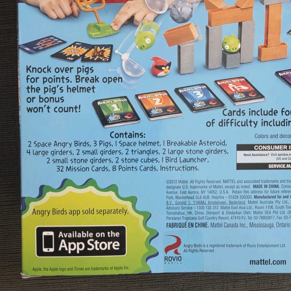 RARE Angry Birds Space Game 2012 Mattel -Build! Blast! Lift Off! INCOMPLETE - Image 4 of 4