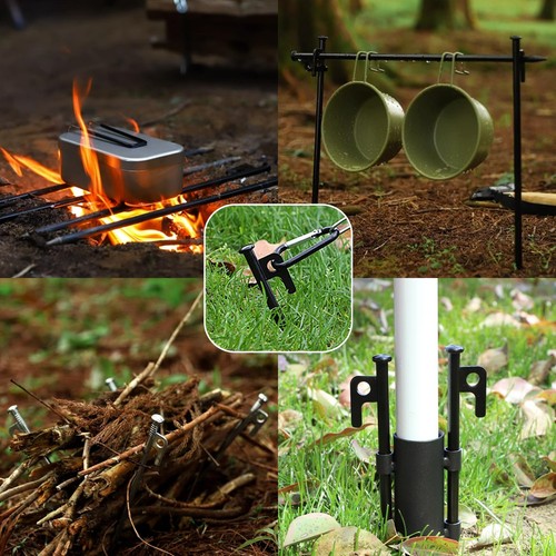 8 Pack Tent Stakes Heavy Duty Metal Tent Pegs for Camping Steel Tent - Picture 3 of 9