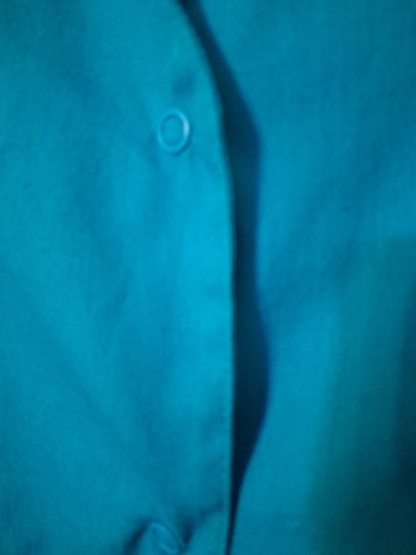 SIMPLY BASIC UNISEX SZ 12/14 (L) TEAL SHORT SLEEVE SNAP FRONT SCRUB TOP - Picture 4 of 6