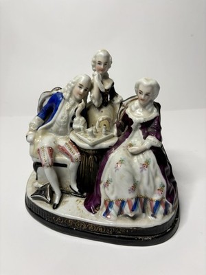 19th C German Porcelain Figural Romantic Hidden Inkwell