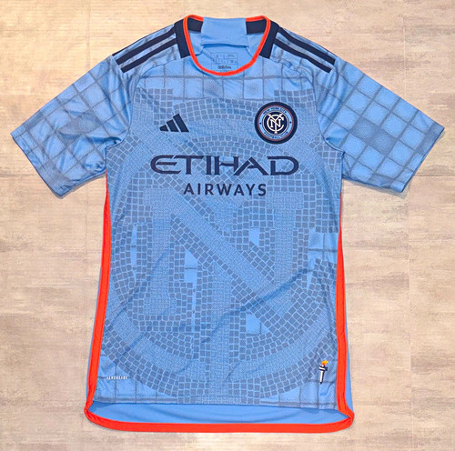adidas New York City FC MLS Soccer Jersey Size S Blue Orange Black