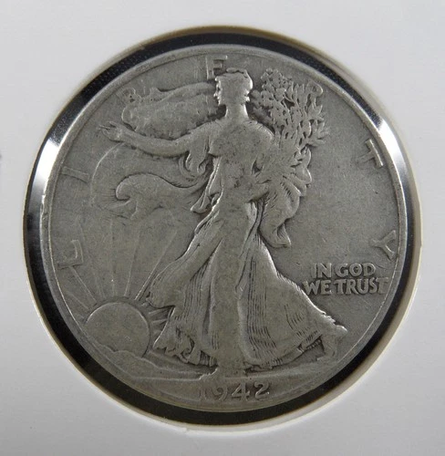 1942 Walking Liberty Half Dollar Silver 90% US Coin Circulated Philadelphia Nice