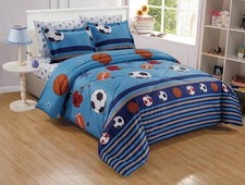Chezmoi Collection Kids/Teens Sports Bedding Comforter Set. Size Queen. Open Box
