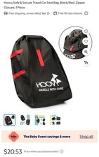 Hoovy Car Seat Travel Bag Black Red Universal Model for Infant Toddler