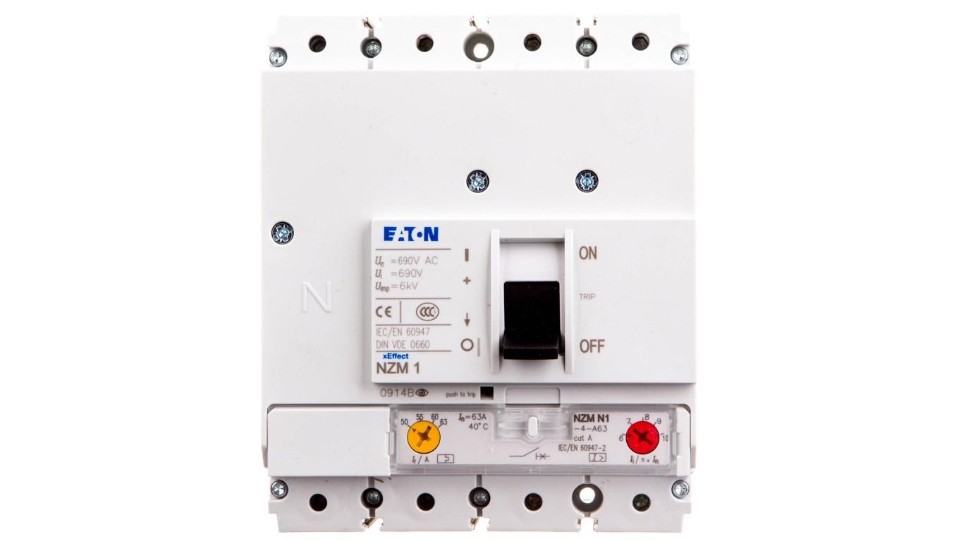 Circuit Breaker 63A 4P 50kA NZMN1-4-A63 265815 LZM, NZM, LN, PN