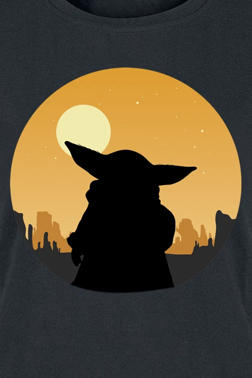Star Wars T-Shirt Damen The Mandalorian - Grogu Sundown schwarz