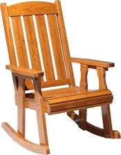 VINGLI Outdoor Rocking Chair, Heavy Duty 600 LBS Wooden Rocking Bench with Comfo