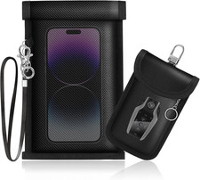 Faraday Bags for Phones Car Key Fobs, 2-In-1 Signal Blocking Set