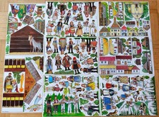 Weihnachtskrippe Papier Pappe Trachtenkrippe Ostm&auml;hren Schlesien &Ouml;sterreich 105T
