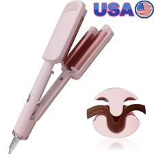 Ionic Deep Waver Hair Curler 2 in 1 Straightener & Crimper 1.25 Inch Anti-Scald