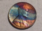 1930-P @ Awesome*Rainbow toning on this old penny.!!